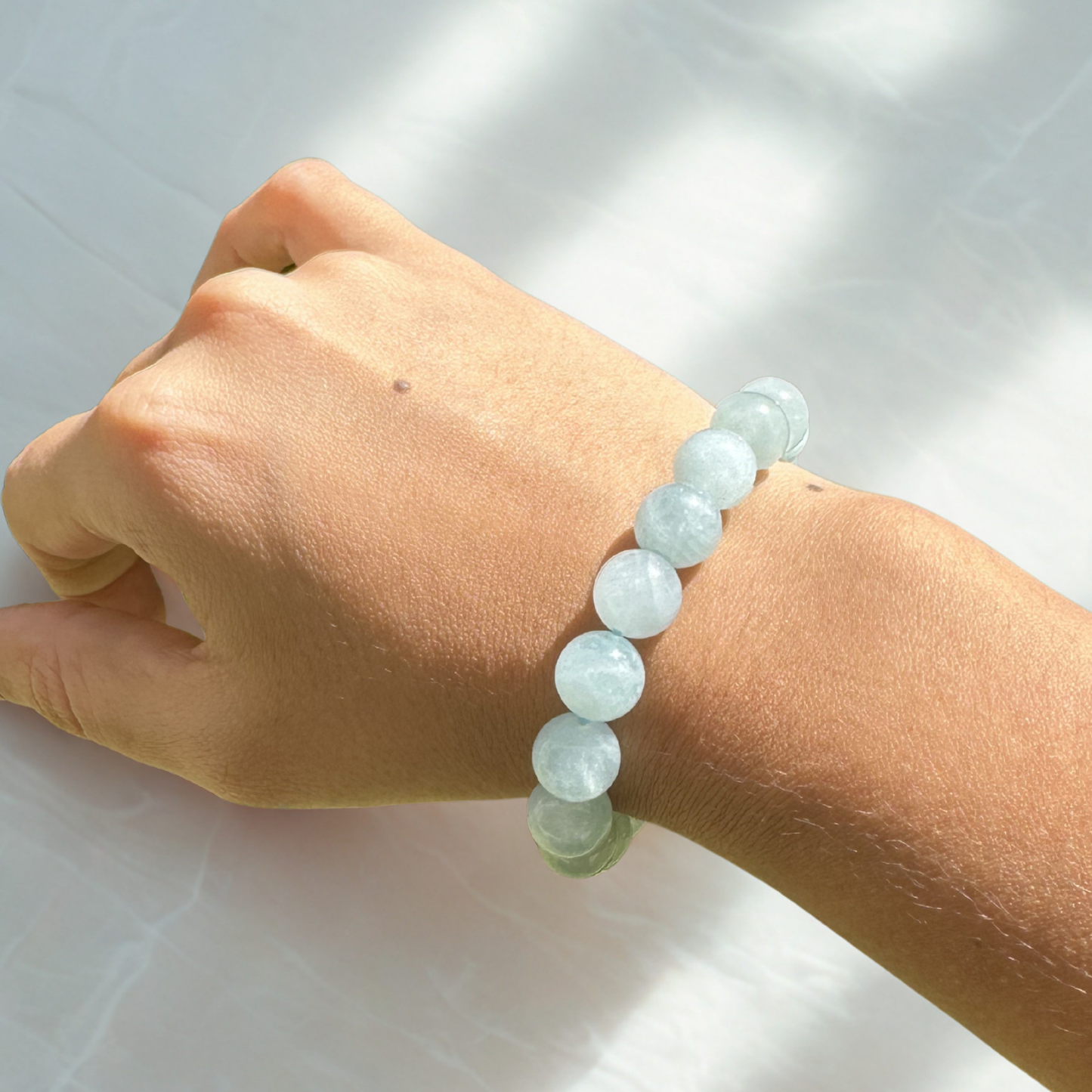 Bracelet anti-stress en aigue-marine 