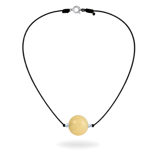 Collier Abondance Miel Jade