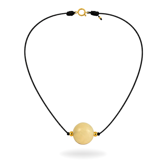 Collier Abondance Miel Jade
