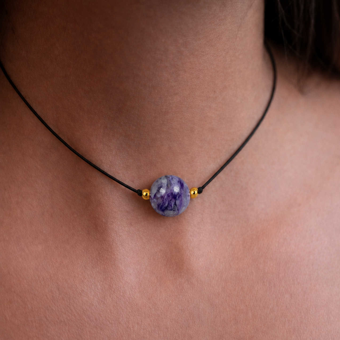 Collier de charoïte contre l'anxiété