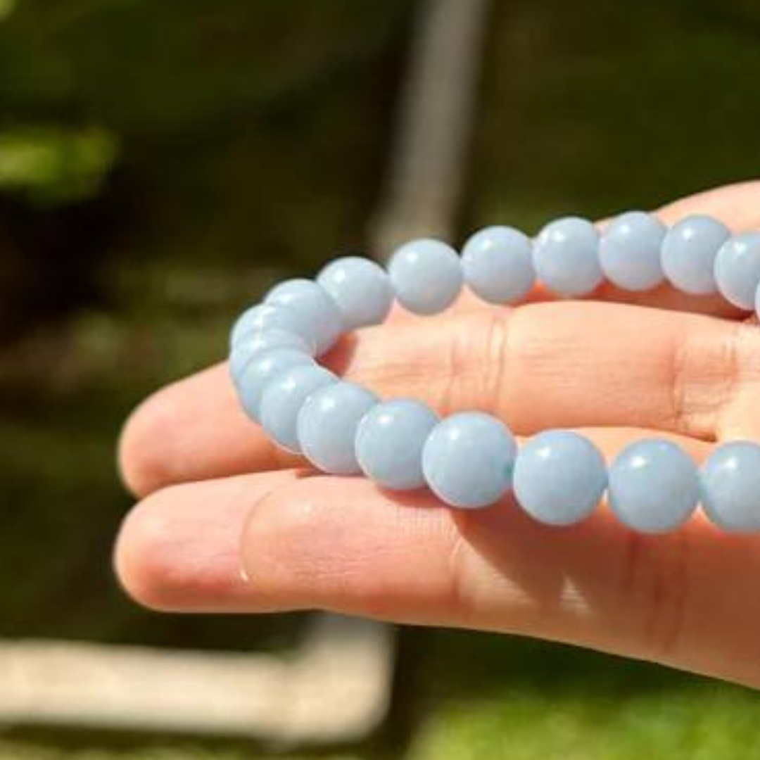 Peace Blue Angelite Bracelet