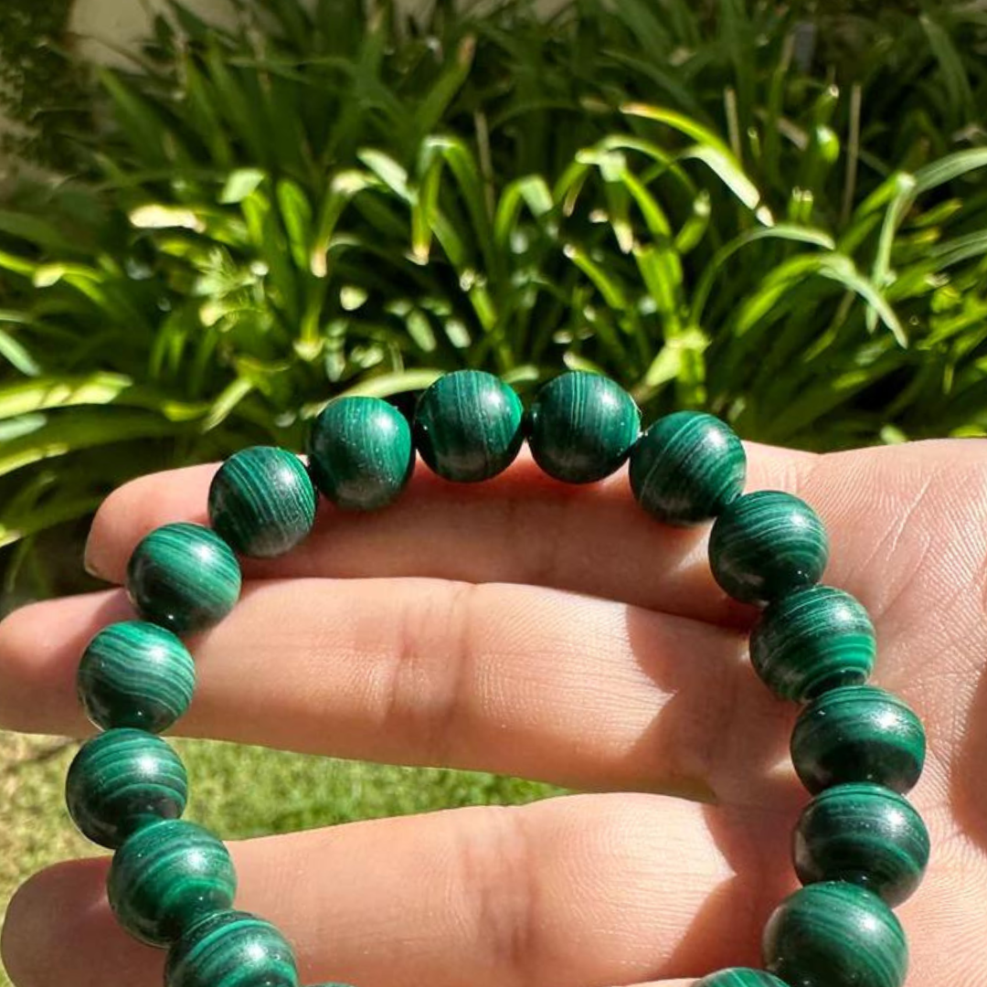 Bracelet en malachite porte-bonheur 