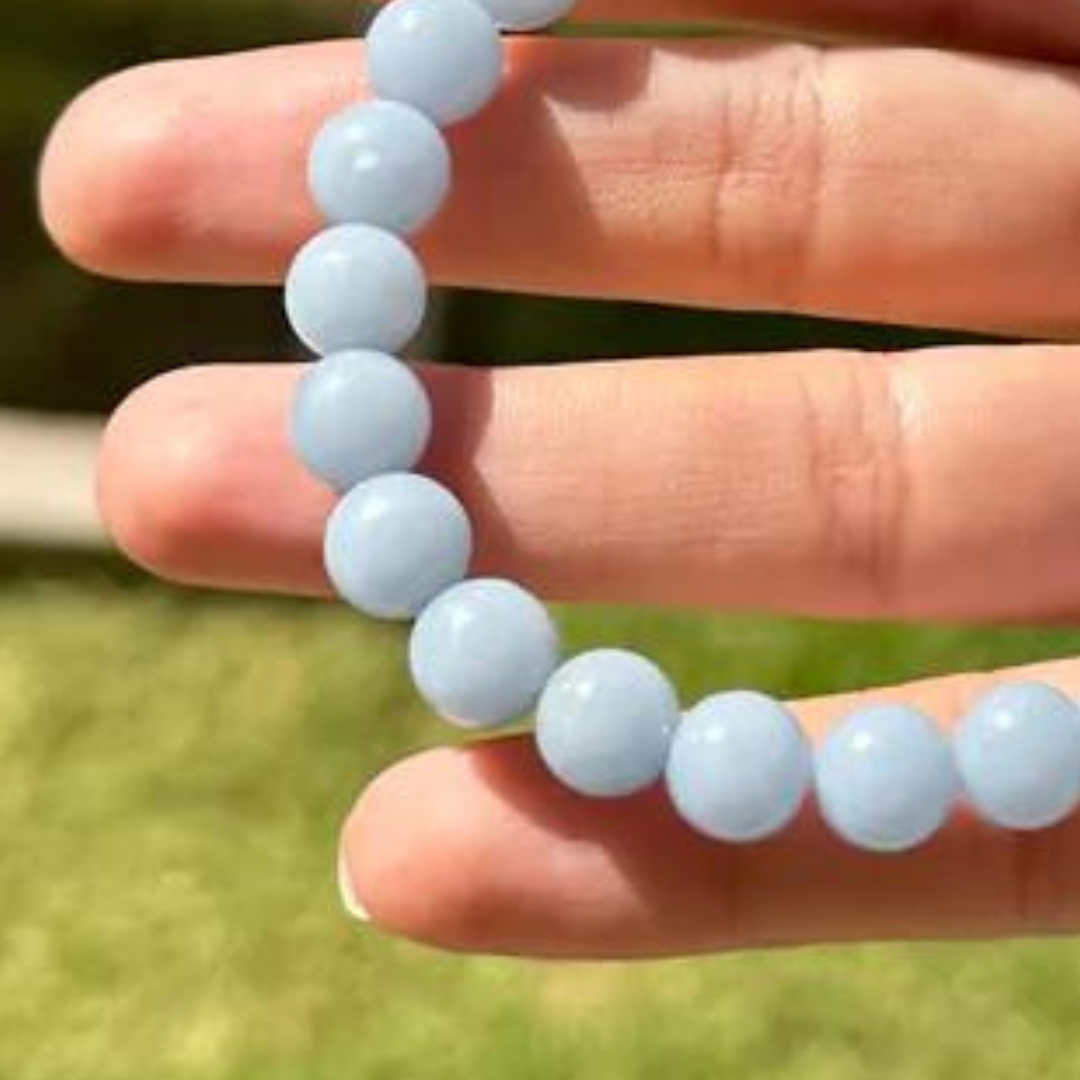 Peace Blue Angelite Bracelet