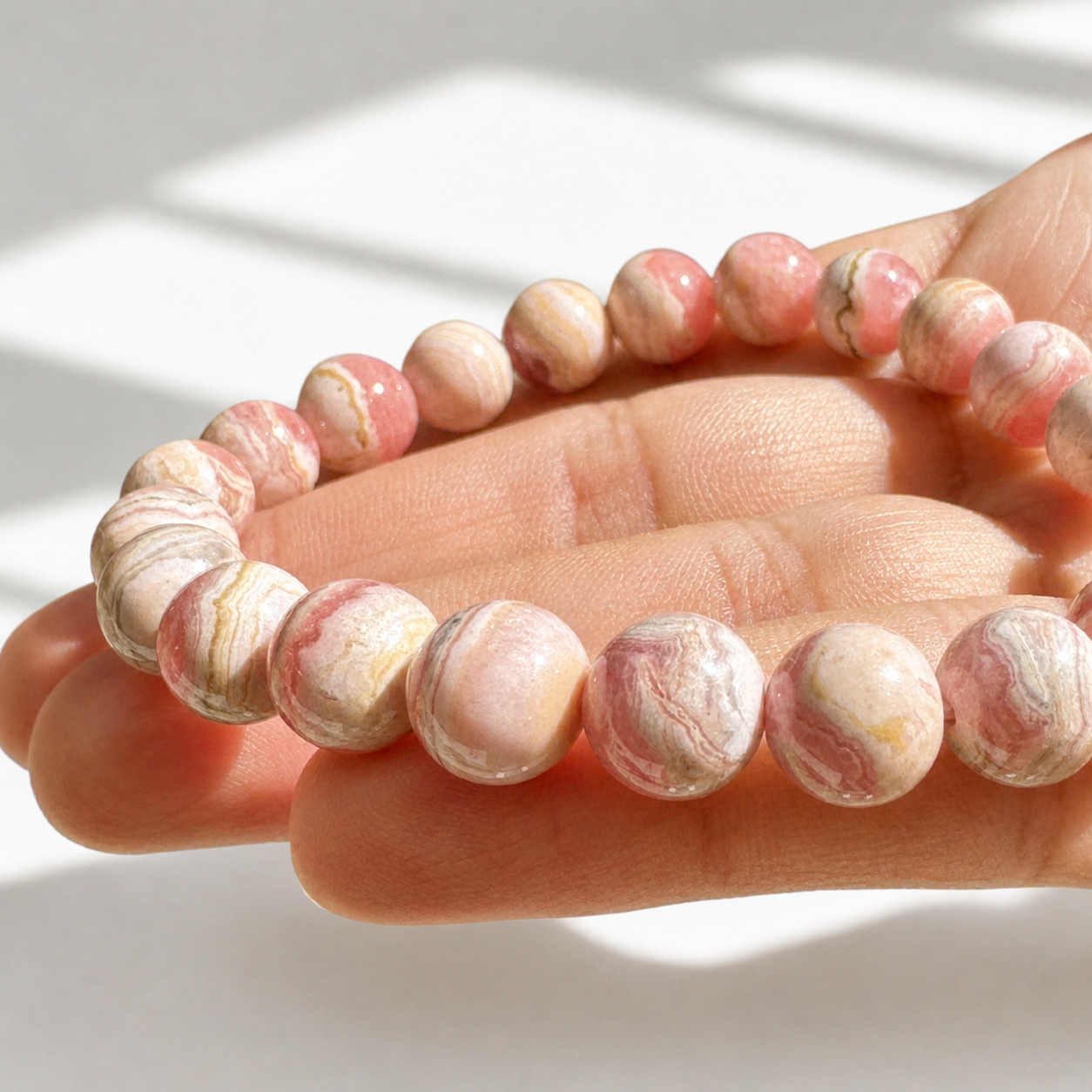 Bracelet d'amitié en rhodochrosite 