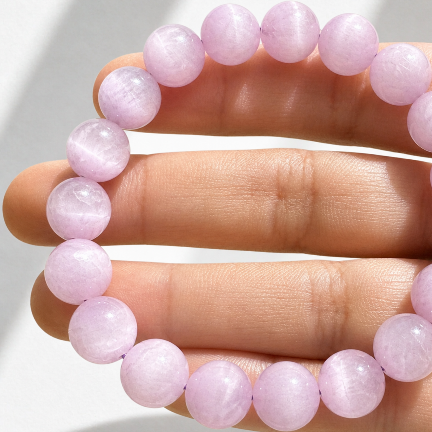 Bracelet en kunzite porte-bonheur