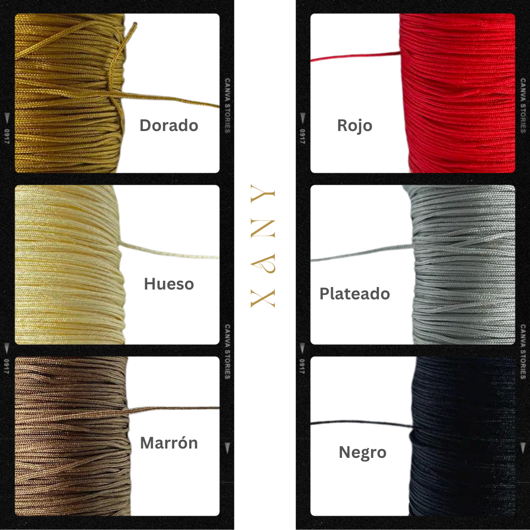 Hilos disponibles para la pulsera de granate – elige el tono que refleje tu intensidad