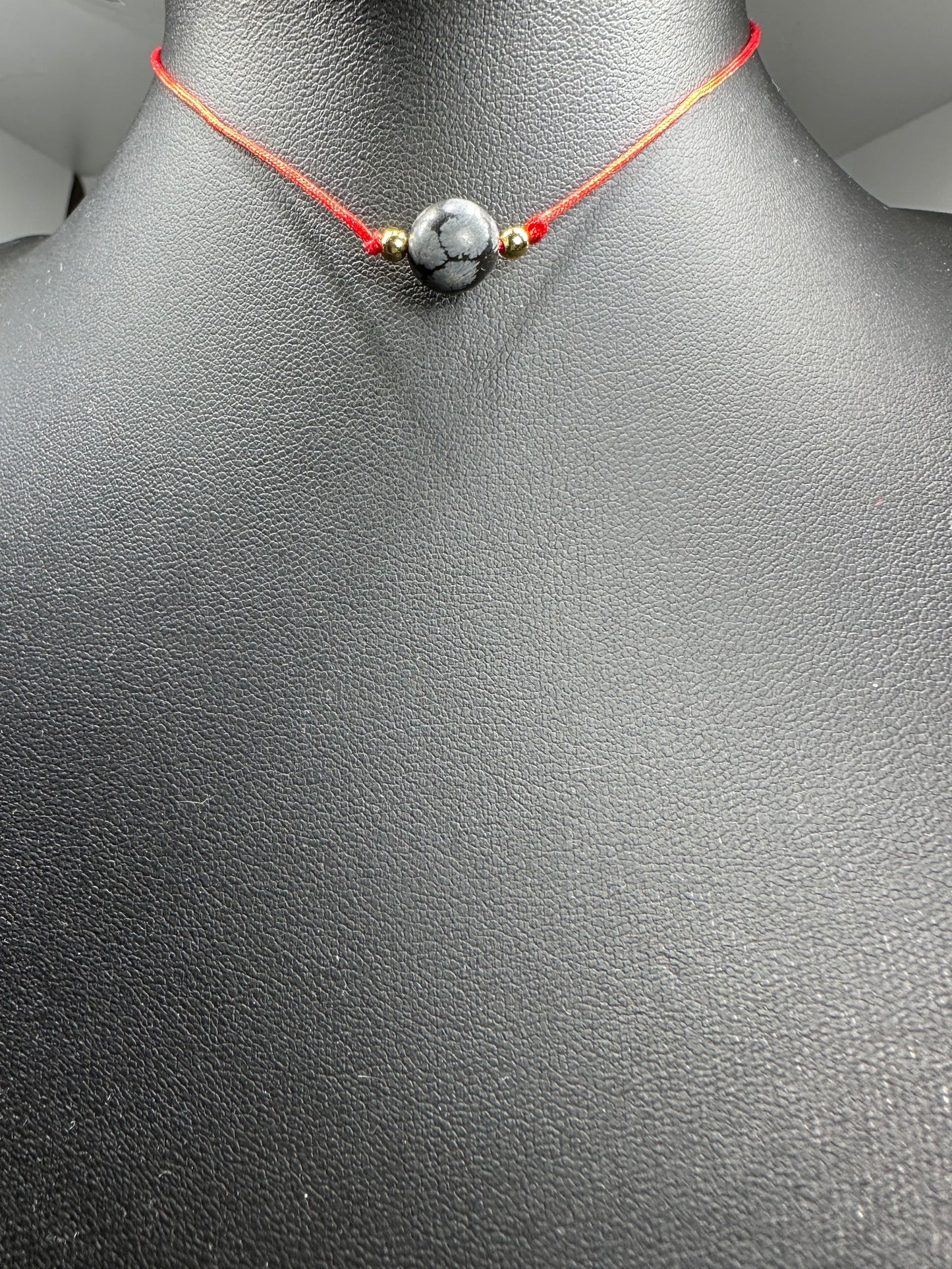 Problem Solving Snowy Obsidian Necklace