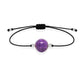 Pulsera de fosfosiderita natural con hilo negro y balines en plata 925.