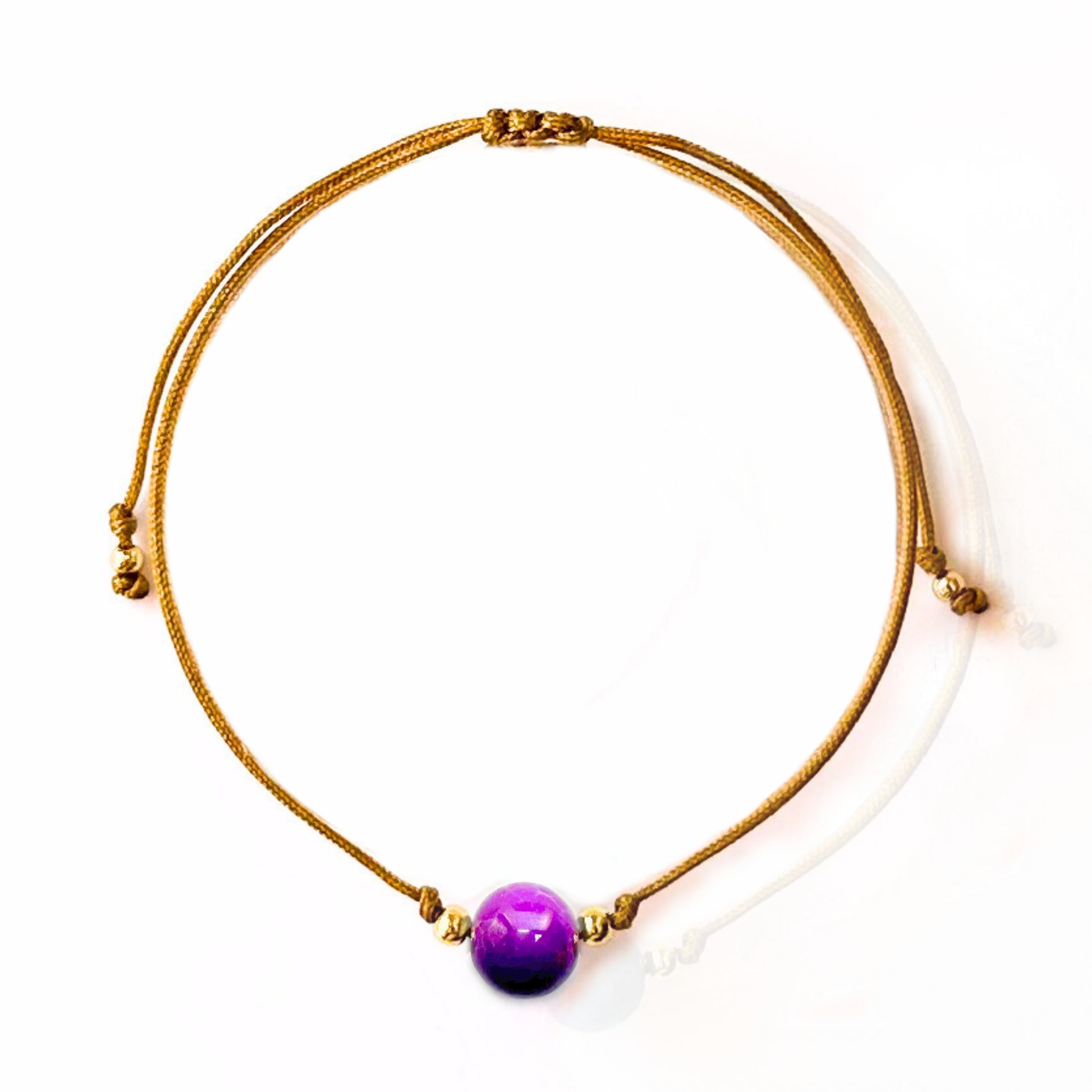 Vista superior de la pulsera de fosfosiderita – diseño hecho a mano con piedra natural