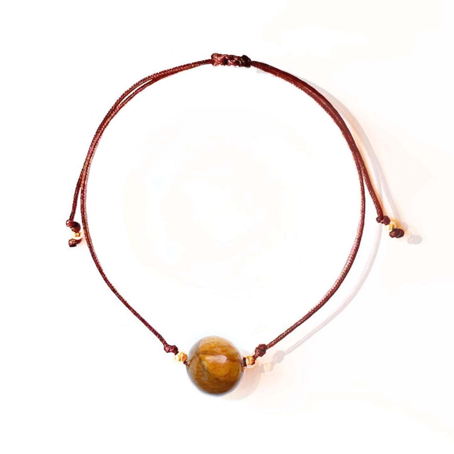 Vista superior de la pulsera de Jaspe Paisina – diseño elegante y natural