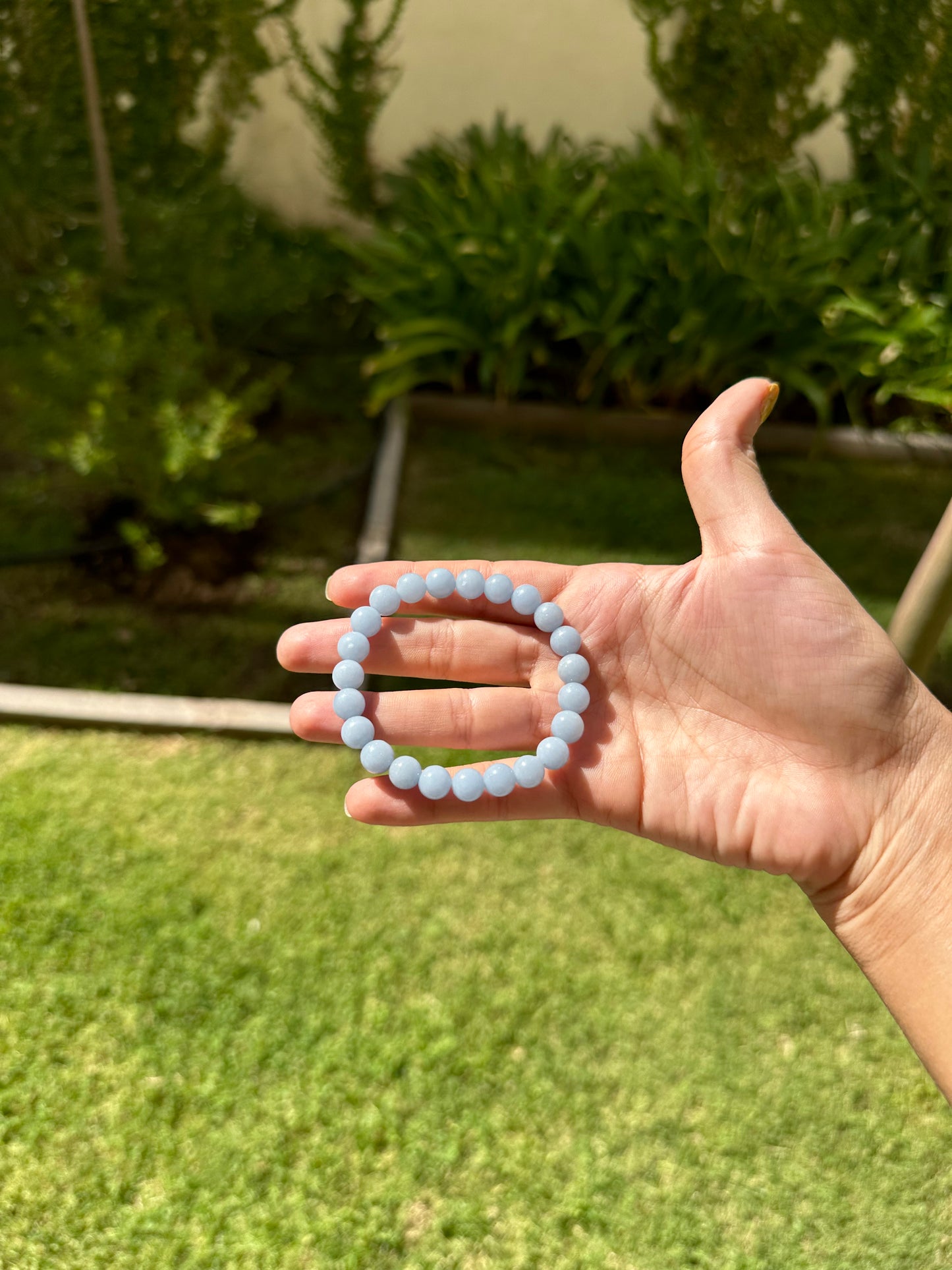 Peace Blue Angelite Bracelet