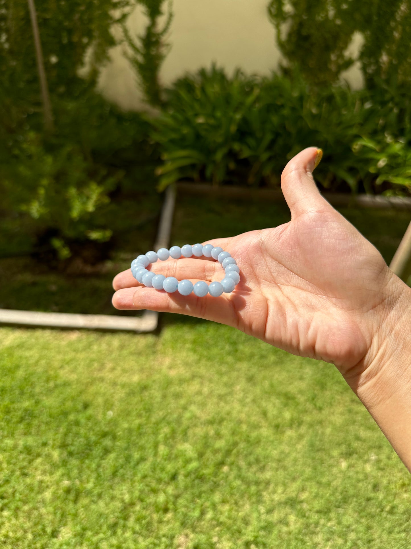 Peace Blue Angelite Bracelet